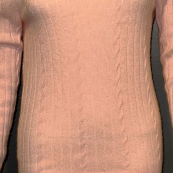 Abercrombie & Fitch Cable knit sweater Baby Pink size XS - Picture 4 of 4